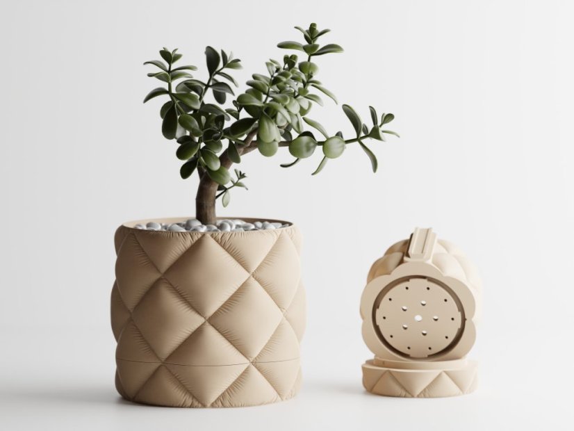 Květináč Soffo Drip Wall - Barva: Béžová - matná - 006, Vnější rozměry: Ø 9 × V 8 cm