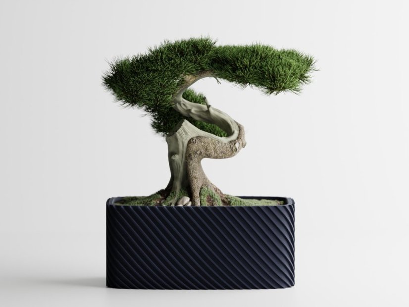 Květináč Ribbo Linea Rectangle - Barva: Tmavě modrá - matná - 008, Vnější rozměry: Š 23 x H 13 x V 10 cm