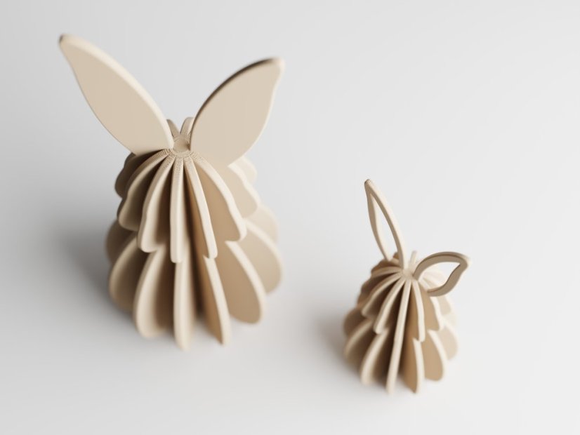 Velikonoční dekorace zajíc Lepora - Barva: Tmavě červená - matná - 007, Výška: 14 cm, Typ oušek: Vyřízlé