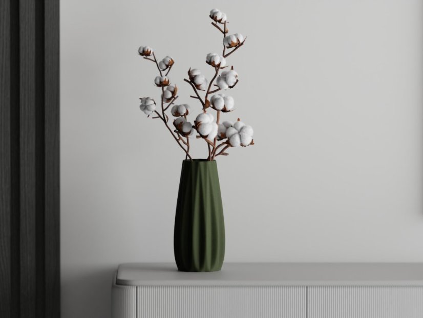 Váza Ribbo Straight - Barva: Tmavě zelená - matná - 004, Vnější rozměry: Ø 8,5 × V 18 cm