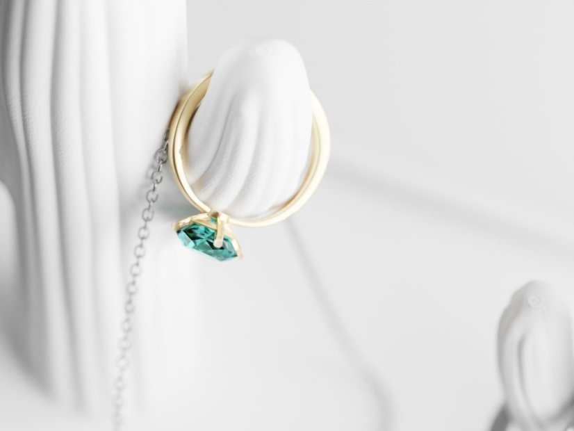 Stojan na šperky Cactus - Barva: Tmavě zelená - matná - 004