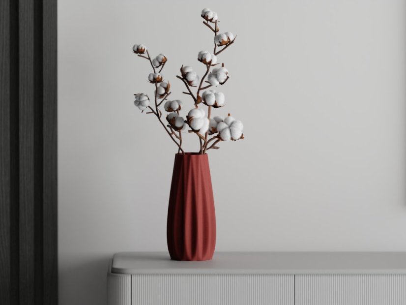 Váza Ribbo Straight - Barva: Tmavě červená - matná - 007, Vnější rozměry: Ø 9,5 × V 20 cm