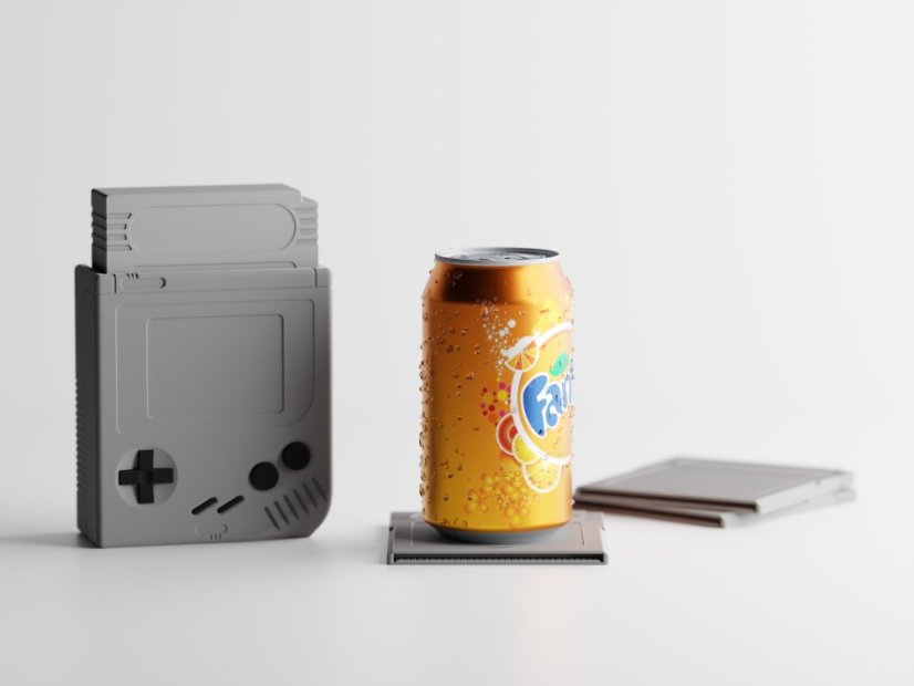 Sada 5ks podtácků RetroSave + úložný box - Barva: Šedá - matná - 003
