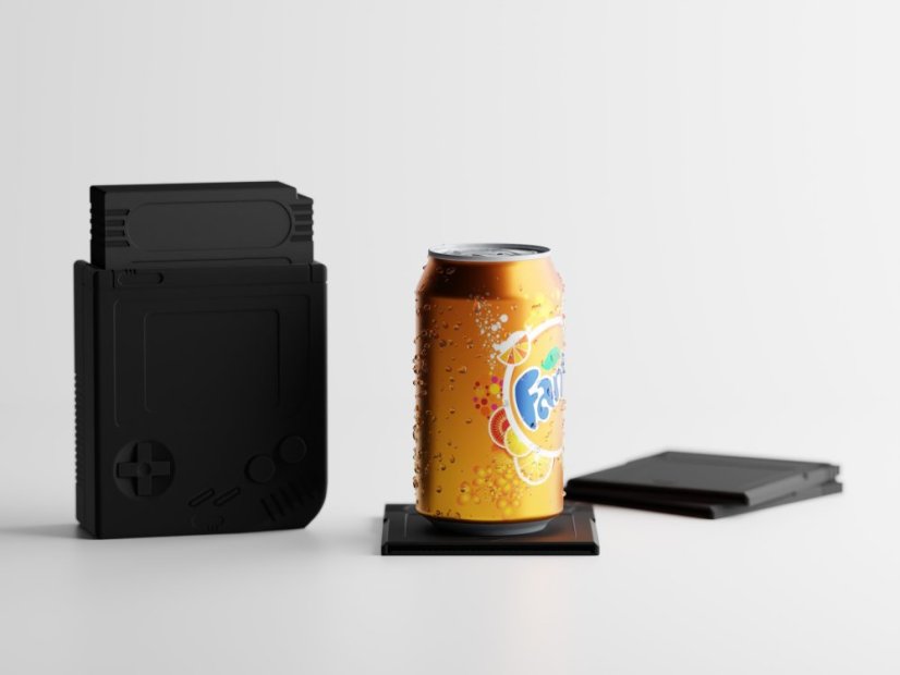 Sada 5ks podtácků RetroSave + úložný box - Barva: Černá - matná - 001