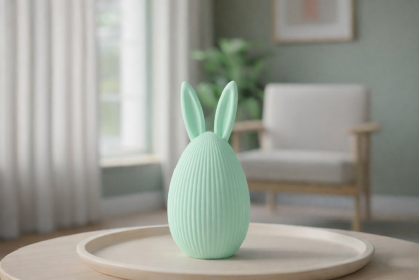 Velikonoční vajíčko se zaječími uchy Ovo-Bunny - Barva: Bílá - matná - 002