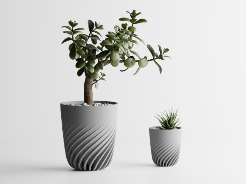 Květináč Ventra - Barva: Šedá - matná - 003, Vnější rozměry: Ø 10,5 × V 12 cm