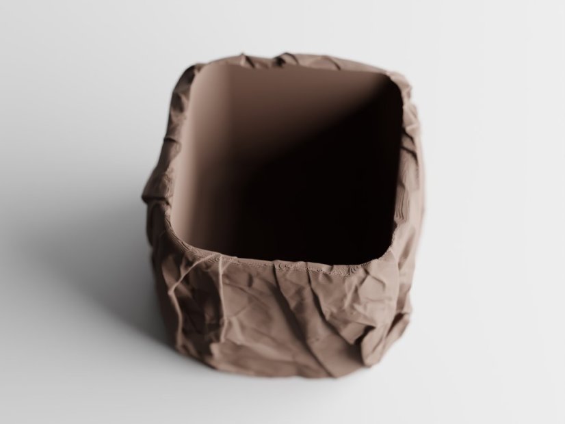 Květináč Crumple Square - Barva: Šedá - matná - 003, Vnější rozměry: Š 11 x H 11 x V 9,5 cm