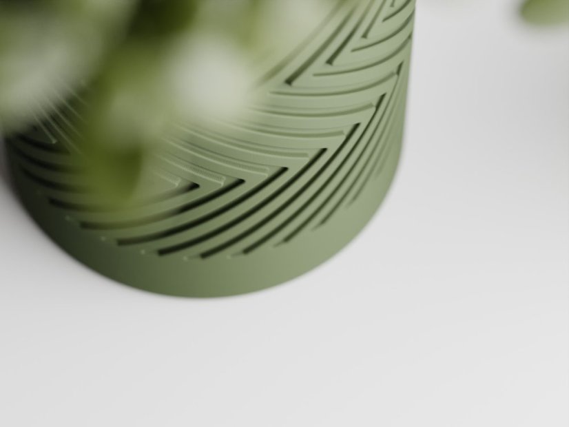 Květináč ZigZag - Barva: Tmavě červená - matná - 007, Vnější rozměry: Ø 6 × V 7,5 cm