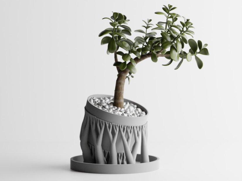 Květináč Organic One - Barva: Šedá - matná - 003, Vnější rozměry: Ø 15 × V 12 cm