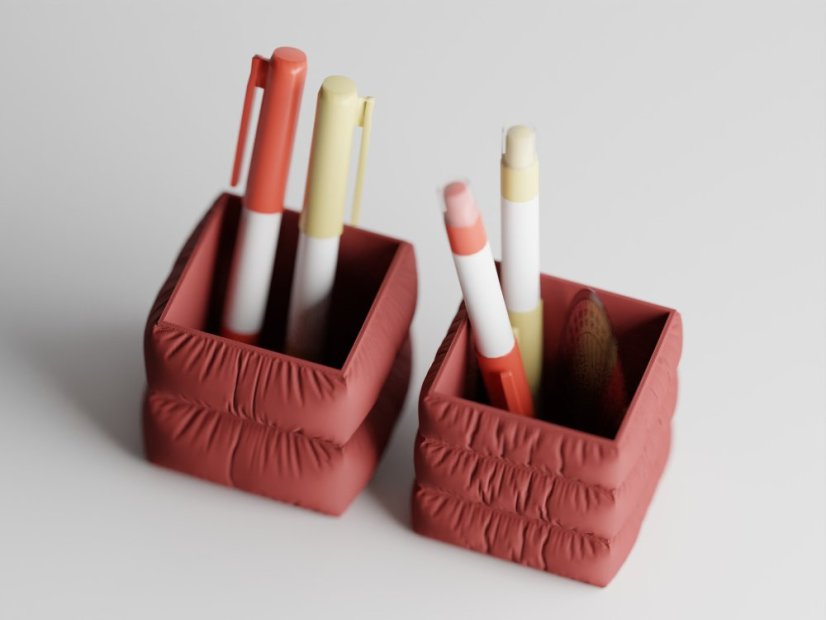 Set organizérů na psací potřeby Soffo Duo Pen - Barva: Tmavě červená - matná - 007