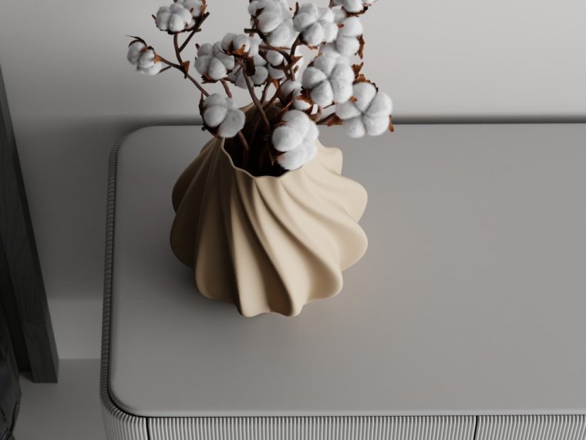 Váza Bloosom Twist - Barva: Tmavě červená - matná - 007, Vnější rozměry: Ø 16,5 × V 18 cm