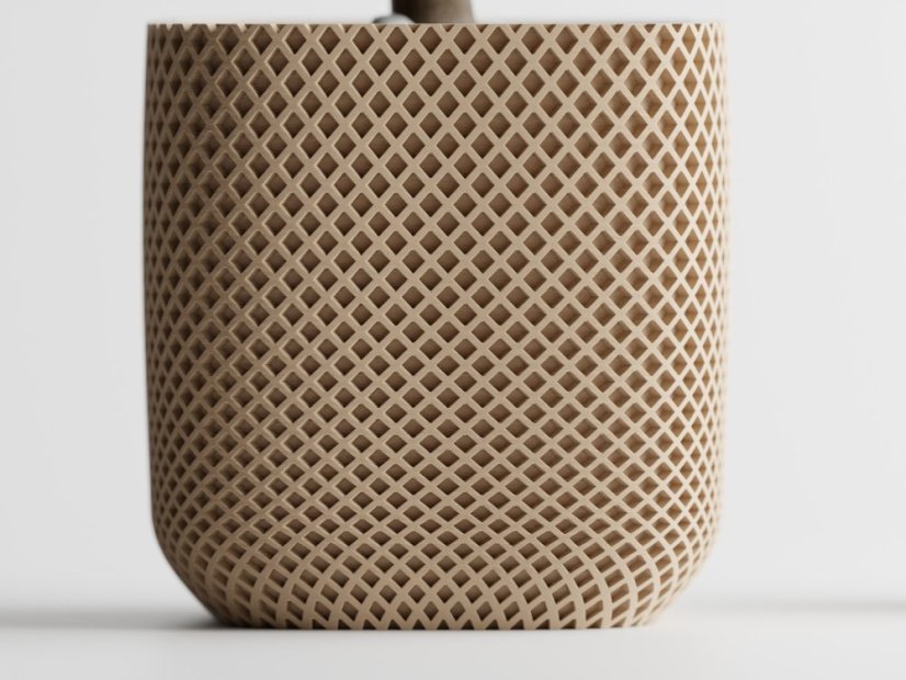 Kvetináč Ribbo Grid Cube - Barva: Bílá - matná - 002, Vnější rozměry: Š 7 x H 7 x V 7 cm