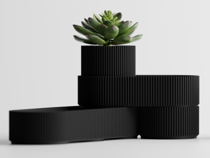 Modulární organizér Loopra - Barva: Černá - matná - 001, Typ základny: Kulatá základna (Twist)