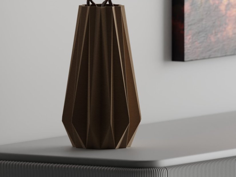 Váza Triangle One - Barva: Černá - matná - 001, Vnější rozměry: Ø 14 × V 25 cm