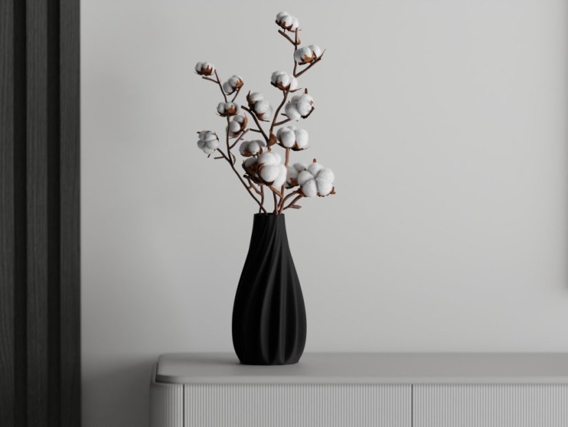 Váza Twist Elegance - Barva: Černá - matná - 001, Vnější rozměry: Ø 10 × V 20 cm