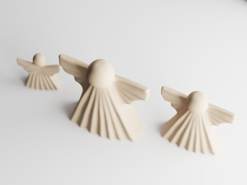 Vánoční dekorace Anděl - Barva: Béžová - matná - 006, Výška: 7,5 cm