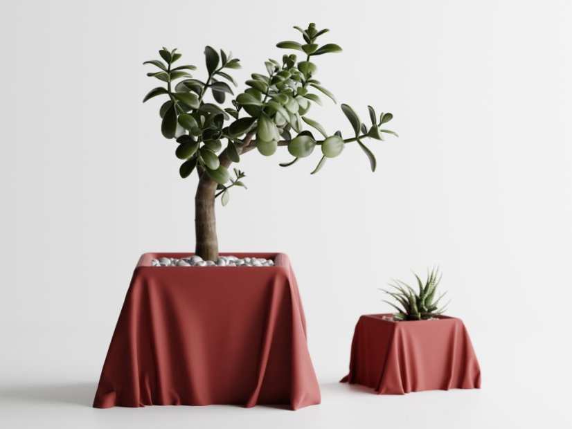 Květináč Silka - Barva: Tmavě červená - matná - 007, Vnější rozměry: Š 12,5 x H 12,5 x V 7,5 cm