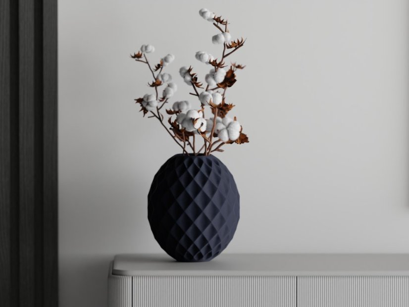 Váza Vasura - Barva: Tmavě modrá - matná - 008, Vnější rozměry: Ø 9 × V 10 cm