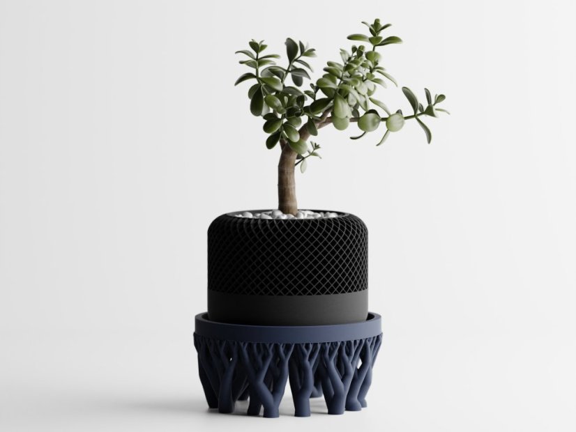 Organický stojan na květináč - Barva: Tmavě modrá - matná - 008