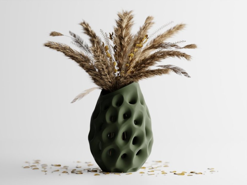 Váza Pora - Barva: Tmavě zelená - matná - 004, Výška: 20 cm