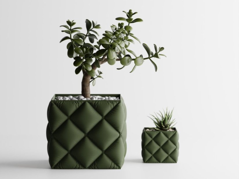 Květináč Soffo Six - Barva: Tmavě zelená - matná - 004, Vnější rozměry: Š 14 x H 14 x V 12 cm