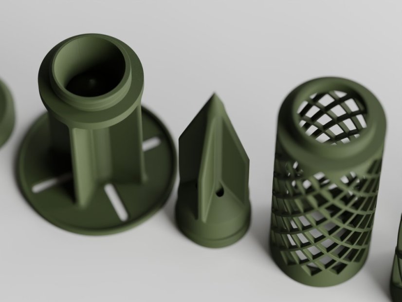 Podpora pro rostliny - Moss Tower Vendura - Barva: Tmavě zelená - matná - 004, Vyberte číslo: 4. Zapichovací hrot - průměr věže 10 cm / výška 21 cm