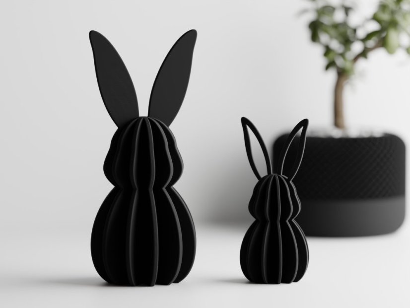 Velikonoční dekorace zajíc Lepora - Barva: Černá - matná - 001, Výška: 14 cm, Typ oušek: Vyřízlé