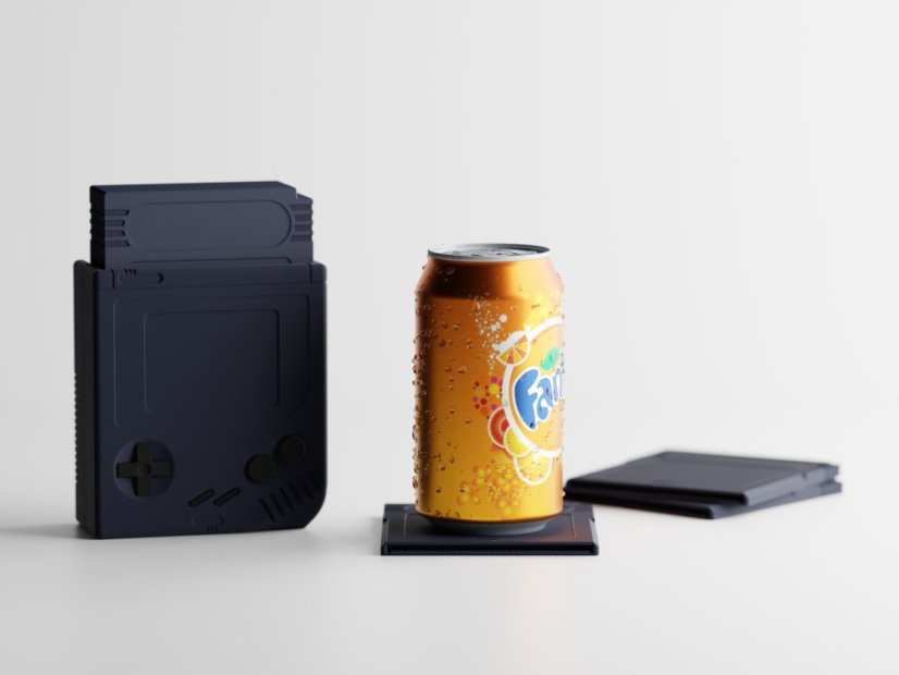 Sada 5ks podtácků RetroSave + úložný box - Barva: Tmavě modrá - matná - 008