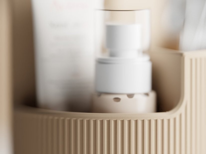 Kulatý organizér s přihrádkami Duova Circo - Barva: Béžová - matná - 006