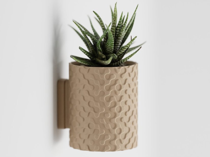 Květináč Flow Drip Wall - Barva: Béžová - matná - 006, Vnější rozměry: Ø 8 × V 10 cm