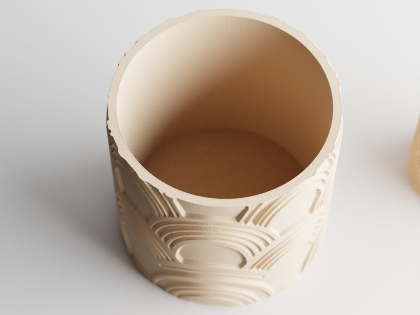 Květináč Wavy One - Barva: Bílá - matná - 002, Vnější rozměry: Ø 6 × V 6 cm