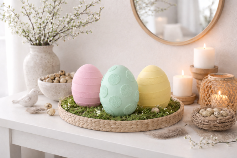 Dekorační vejce Terra – minimalistická jarní dekorace s texturou - Barva: Zelená Mint - matná - 101, Vyberte číslo: 1