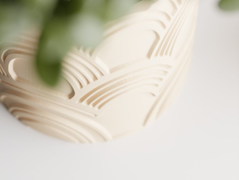 Květináč Wavy One - Barva: Bílá - matná - 002, Vnější rozměry: Ø 6 × V 6 cm