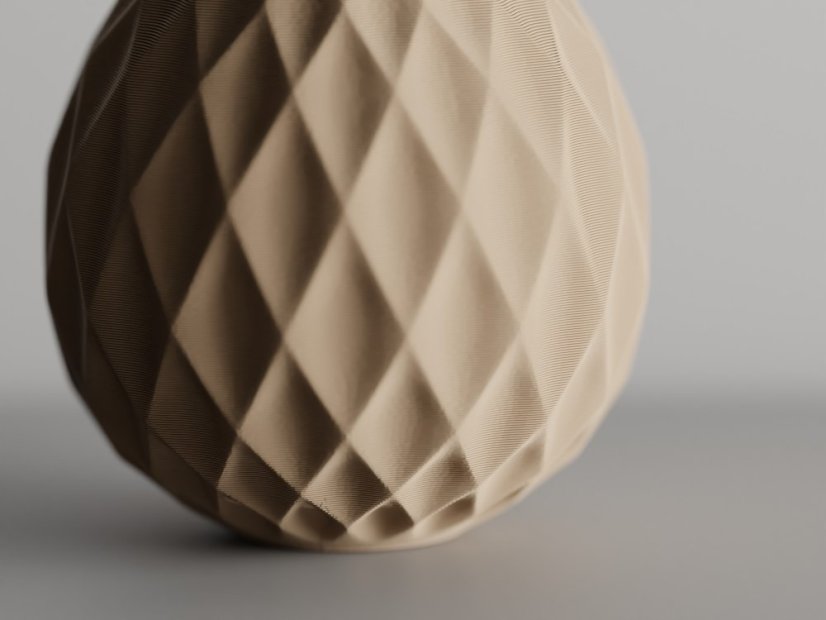 Váza Facet - Barva: Béžová - matná - 006, Vnější rozměry: Ø 7,5 × V 12 cm