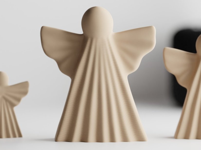 Vánoční dekorace Anděl - Barva: Béžová - matná - 006, Výška: 7,5 cm