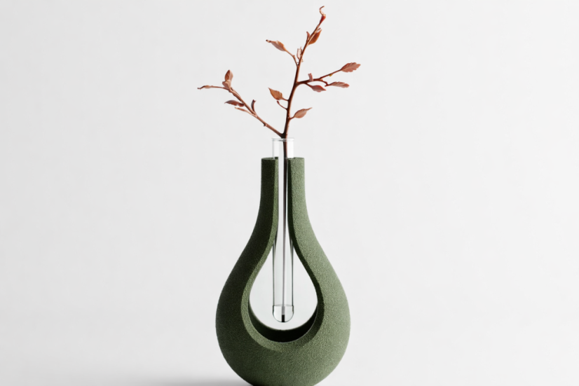 Váza Elysiar - Barva: Tmavě zelená - matná - 004, Povrch: Struktura (Fuzzy Skin)