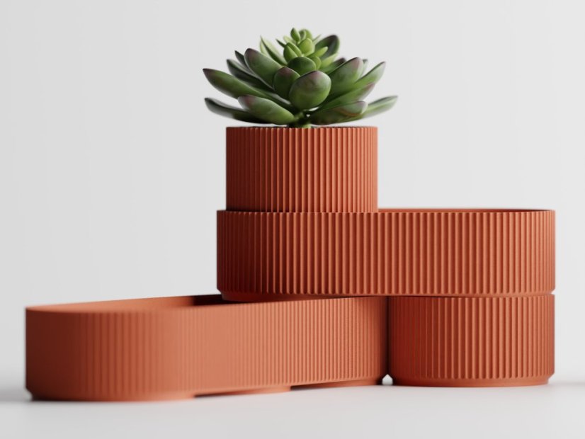 Modulární organizér Loopra - Barva: Cihlová - 020, Typ základny: Kulatá základna (Twist)