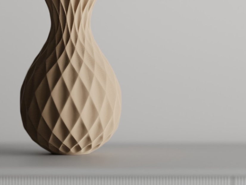 Váza Facet - Barva: Béžová - matná - 006, Vnější rozměry: Ø 7,5 × V 12 cm