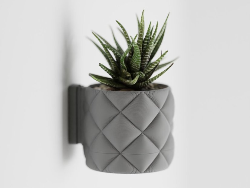 Květináč Soffo Drip Wall - Barva: Šedá - matná - 003, Vnější rozměry: Ø 14,5 × V 12,5 cm