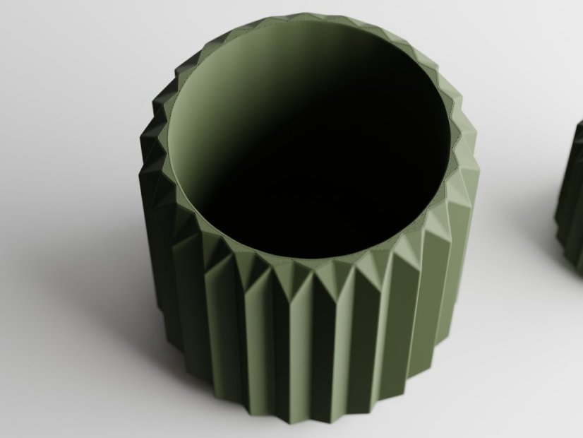 Květináč Trigon - Barva: Šedá - matná - 003, Vnější rozměry: Ø 13 × V 13 cm
