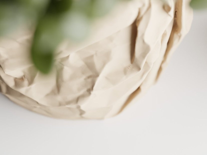 Květináč Crumple Round - Barva: Šedá - matná - 003, Vnější rozměry: Ø 14,5 × V 14 cm