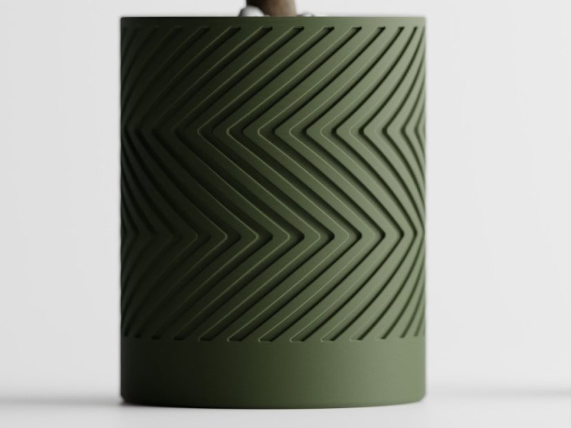 Květináč ZigZag - Barva: Šedá - matná - 003, Vnější rozměry: Ø 8 × V 10 cm