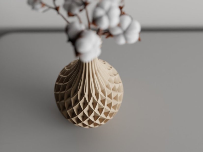 Váza Orbis - Barva: Béžová - matná - 006, Vnější rozměry: Ø 8 × V 16 cm