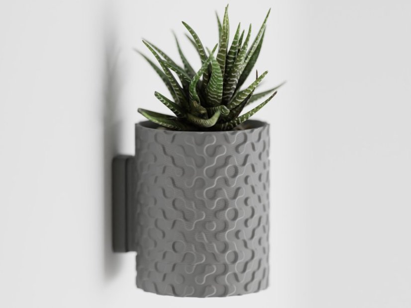 Květináč Flow Drip Wall - Barva: Šedá - matná - 003, Vnější rozměry: Ø 8 × V 10 cm