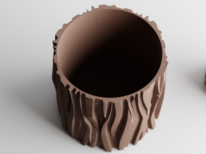 Květináč Wavy Tree - Barva: Hnědá - matná - 005, Vnější rozměry: Ø 13 × V 12 cm