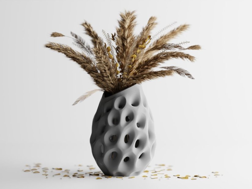 Váza Pora - Barva: Šedá - matná - 003, Výška: 20 cm