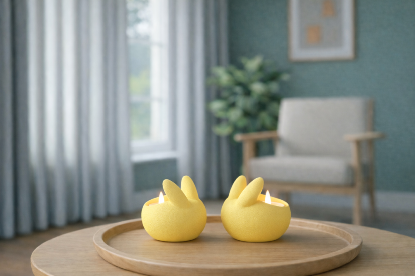 Designový svícen Aura Bunny - Barva: Zelená Mint - matná - 101