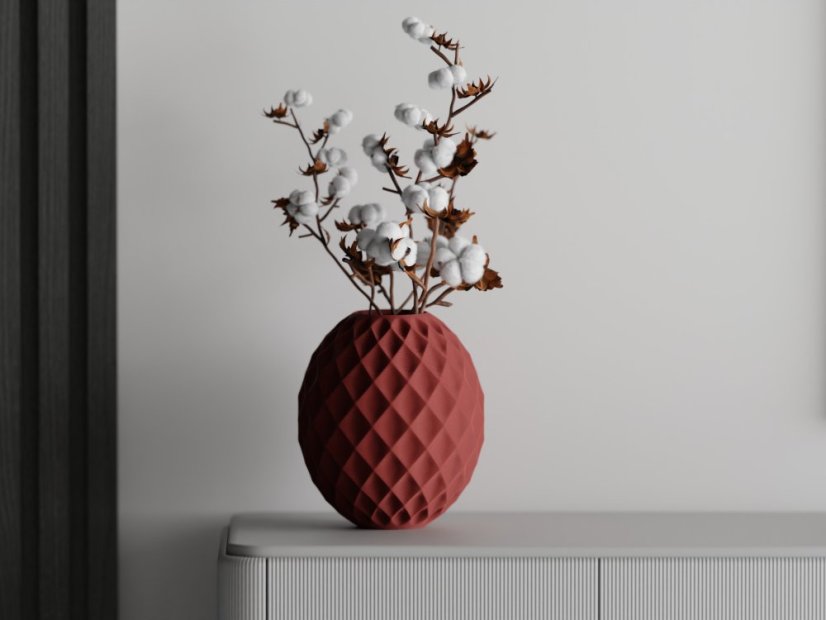 Váza Vasura - Barva: Tmavě červená - matná - 007, Vnější rozměry: Ø 9 × V 10 cm