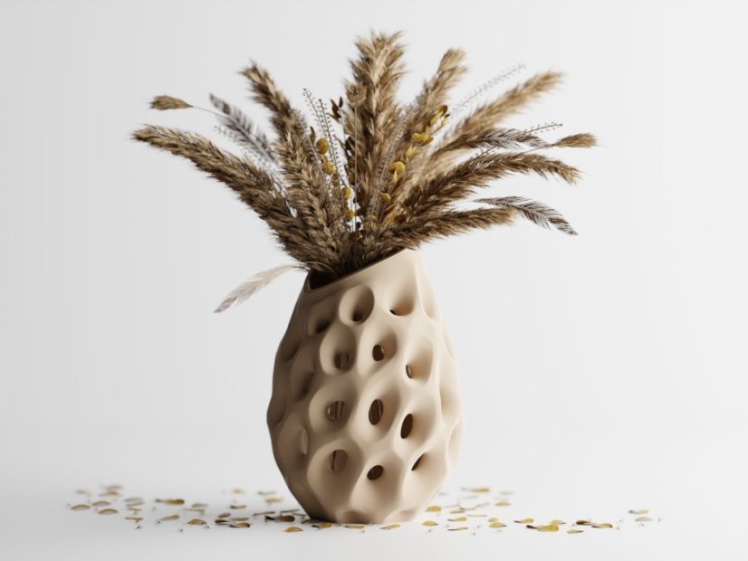 Váza Pora - Barva: Béžová - matná - 006, Výška: 14 cm