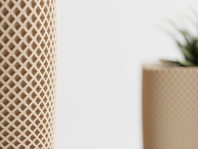 Kvetináč Ribbo Grid Cube - Barva: Tmavě modrá - matná - 008, Vnější rozměry: Š 7 x H 7 x V 7 cm